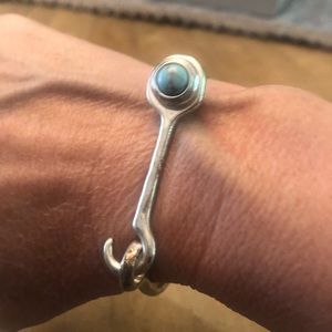 Turquoise stone silver plate bracelet